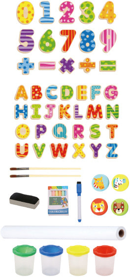 Toky Toy 2 in 1 pädagogische Blackboard-Magnet-Tafel 56-teilige Tafel