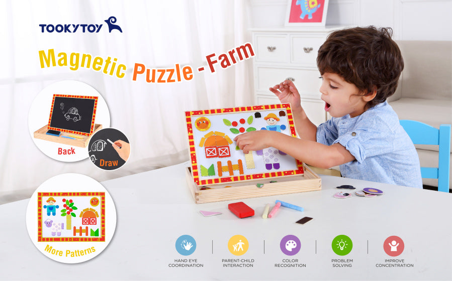 Nakeny Toy Pädagogik Magneten Chalkboard Farm 85-Piece