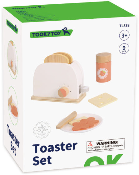 Toky Toy Hölzer Toaster mit Accessoires 9-teilig