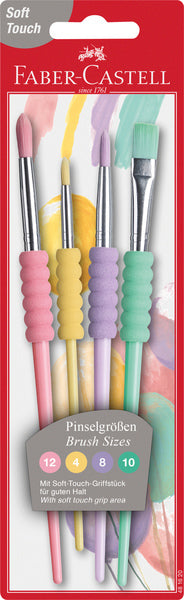 Faber Castell FC-481620 Pinselset Soft Touch 4 Stück Pastellfarben