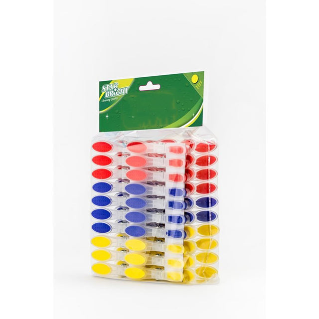 Starbright 1056829 - Wäscheklammern PVC Softgrip 40 Stück | 6 Stück