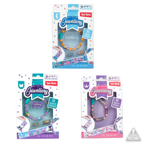 Toi-toys Schmuckarmband mit Stickerperlen 3-fach sortiert