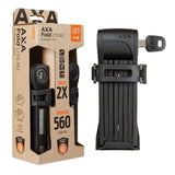 Axa Faltschloss Fold 80 Lite Duo Pack mit identischen Schlüsseln – Schwarz