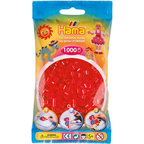 HAMA Iron Perles 1000 pièces rouges transparents