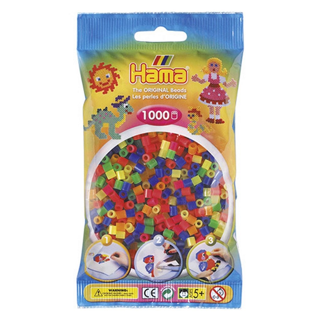 Hama -Eisenperlen Neonfarben mischen 1000 Stücke