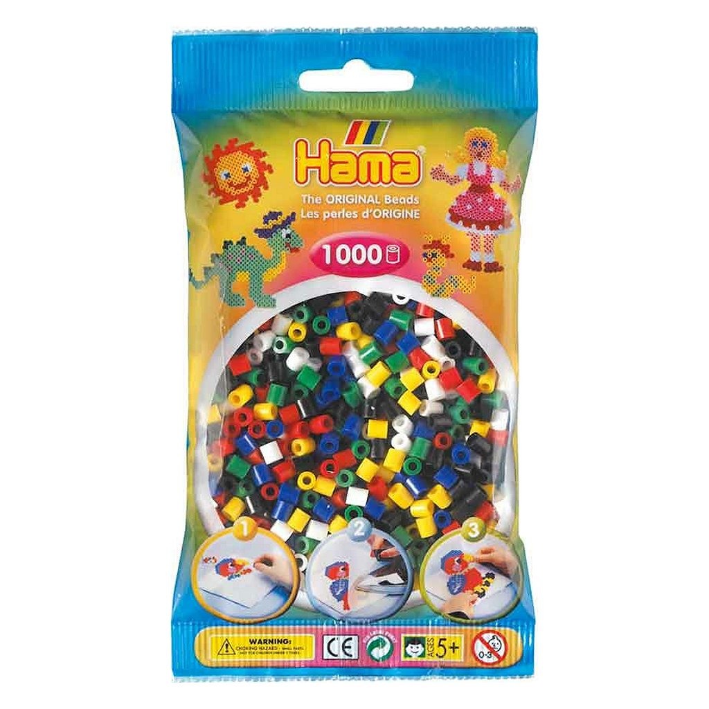 Hama strijkkralen primaire kleuren 1000 stuks