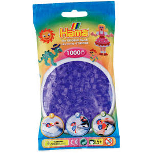 Hama strijkkralen 1000 lila transparant