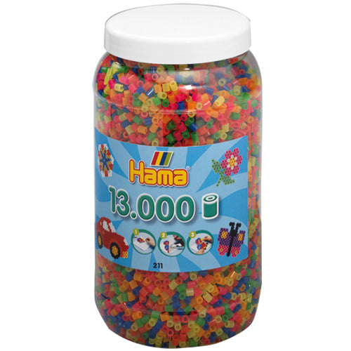 Hama järnpärlor ton med 13000 stycken neon