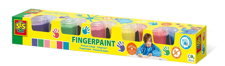 Sechs Finger malen 6 Farben