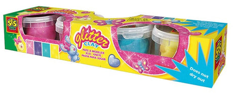 Ses Creative Ses Glitzer-Ton – 4 Tontöpfe