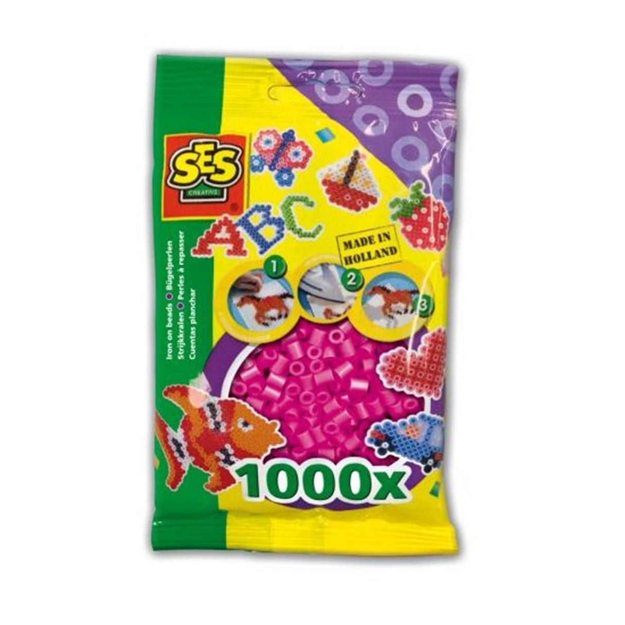 Ses Bügelperlen Neon Pink 1000 Stück