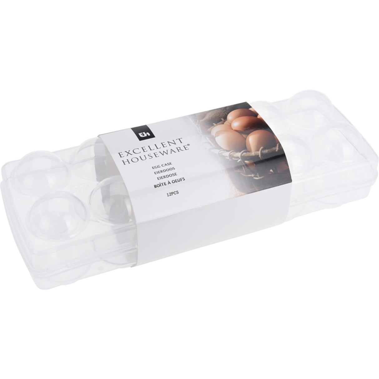 Excellent Houseware Eierkarton aus Kunststoff, transparent, 27 x 9 cm
