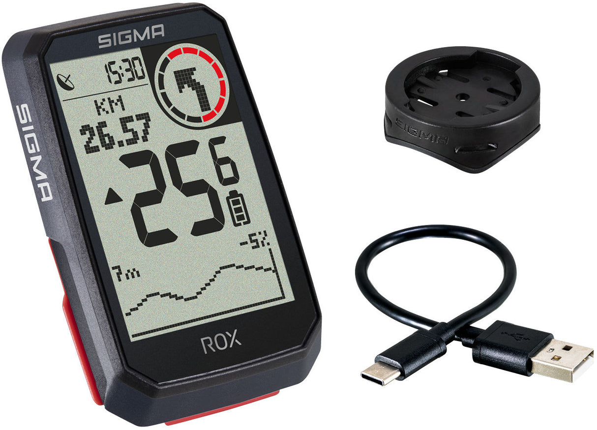 Sigma ROX 4.0 GPS SW SWO Stand einfacher Halter + USB-C-Ladekabel