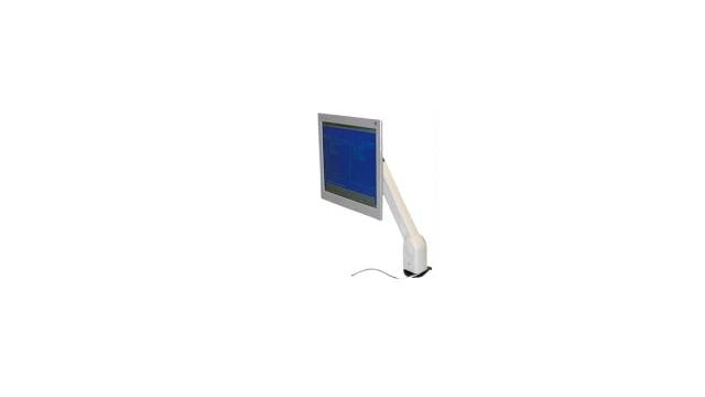 Intronics FC8888P LCD-Monitorarm, weiße Tischhalterung
