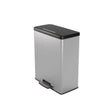 Curver Deko-Mülleimer Duo Treteimer 26l+26l Silbermetallic