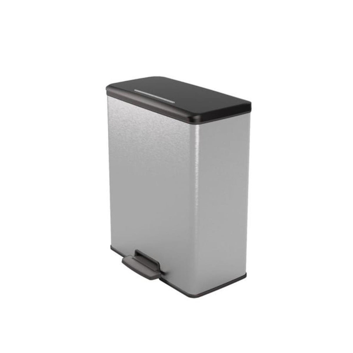 Curver Deko-Mülleimer Duo Treteimer 26l+26l Silbermetallic