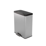 Curver Deko-Mülleimer Duo Treteimer 26l+26l Silbermetallic