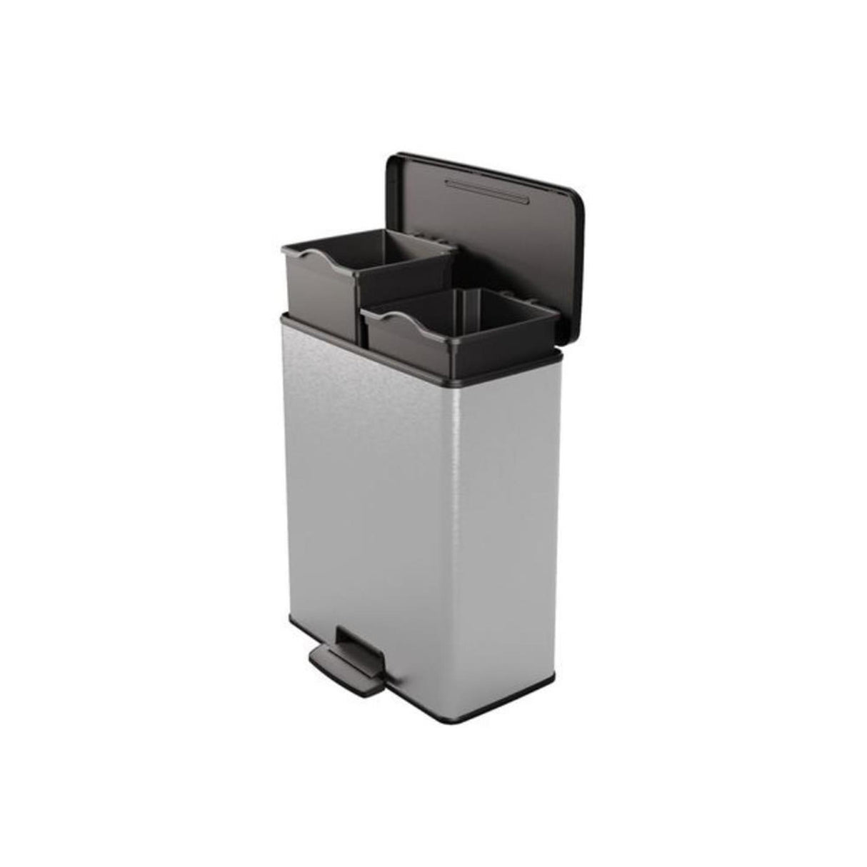 Curver Deko-Mülleimer Duo 26l+26l Silber