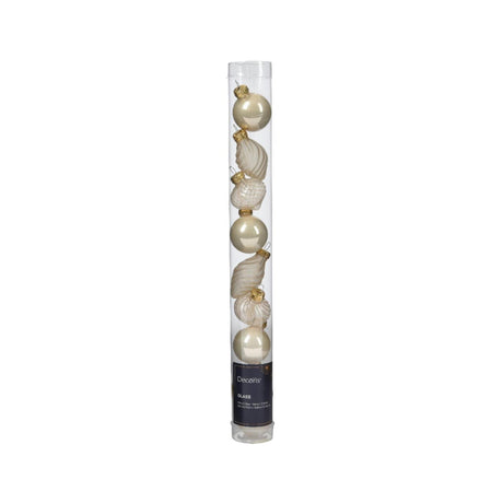 Decoris Christbaumkugeln Mix Perle aus Glas Durchmesser 3 cm 9-teilig