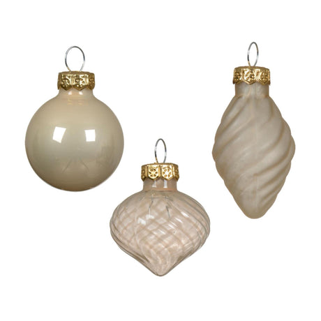 Decoris Christbaumkugeln Mix Perle aus Glas Durchmesser 3 cm 9-teilig