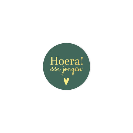 Kassaplan stickers hoera een jongen ø40mm rol a 250 stuks