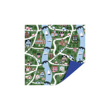 Kassaplan coated cadeaupapier dubbelzijdig 50cm 100m my little village blauw