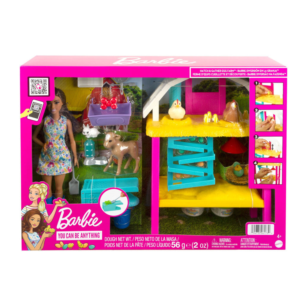 Barbie brütet und pflegt eine Hühnerfarm