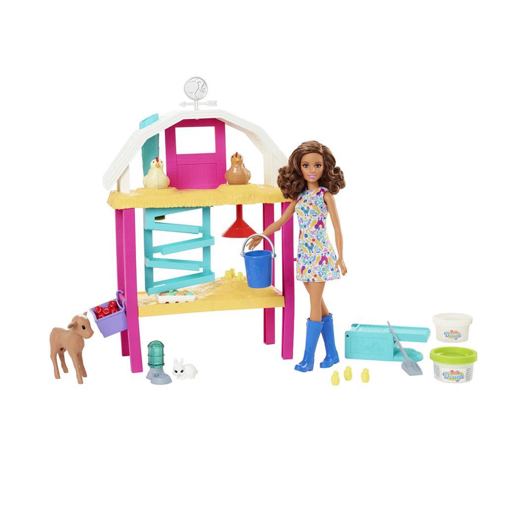 Barbie brütet und pflegt eine Hühnerfarm