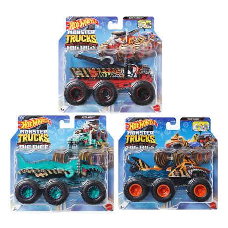 Hot-Wheels-Monstertrucks-Monstertrucks-Reihe mit großen Installationen