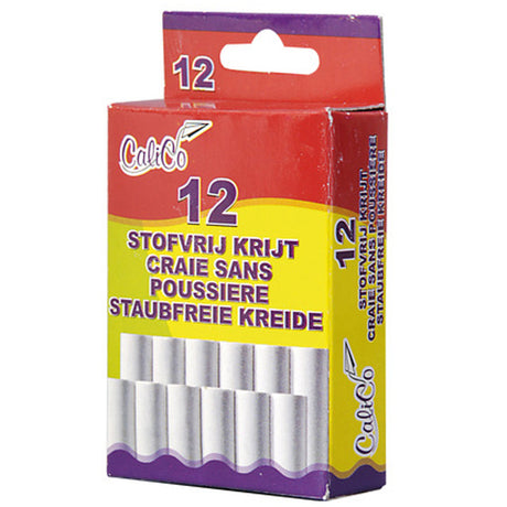 Basic Tafelkreide staubfrei 12 Stück weiß