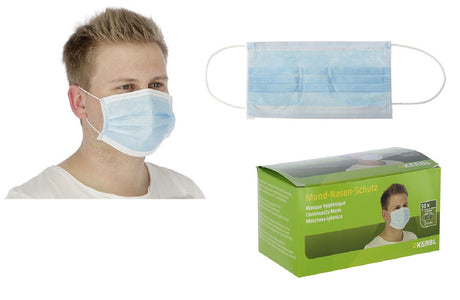Produkte medizinische Mund- und Nasenmaske blau Typ II R 3 Lagen a 50 Stk