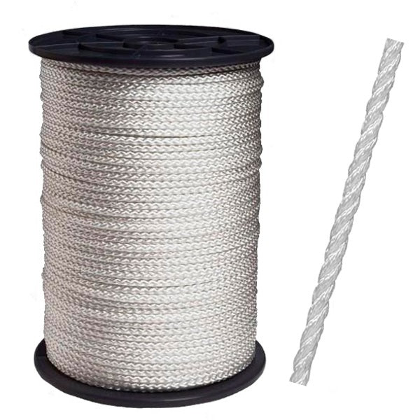 Producten nylon touw wit geslagen 6mm 220m