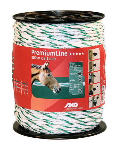 Ako Products Premiumline Elektroschockkabel weiß grün 6 5 mm 200 m