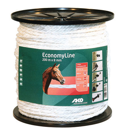 Ako Products Economyline Elektroschockkabel weiß 8 mm 200 m