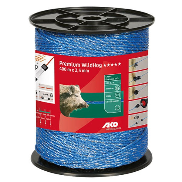 Ako Products Premium Wildhog Elektrozaun blau 6x 0 25 400m