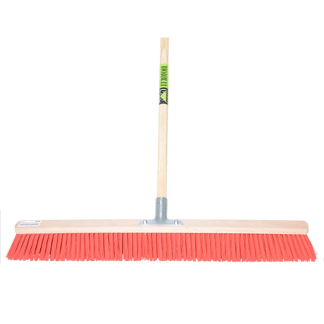 Mm eurotool producten bezem 80cm rood nylon plusstokhouder mm plussteel 150cm