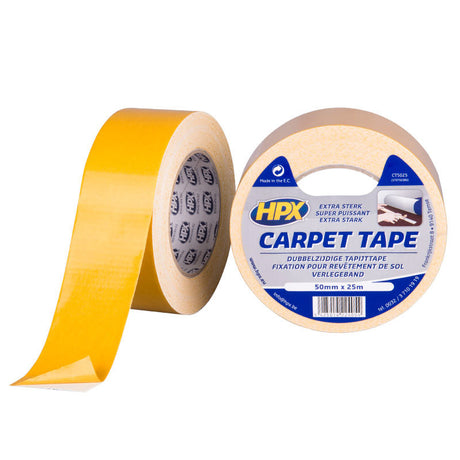Hpx Products doppelseitiges Teppichband weiß 50 mm x 25 m