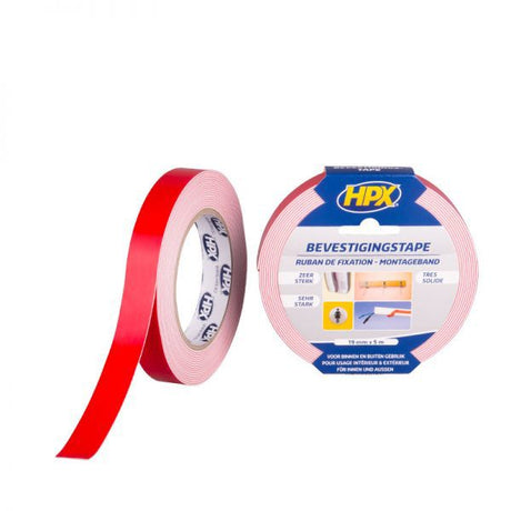 Doppelseitiges Montageklebeband von Hpx Products, weiß, 19 mm x 5 m