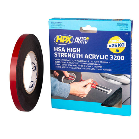 Hpx Products doppelseitiges Klebeband HSA hochfestes Acryl 25 mm 10 m