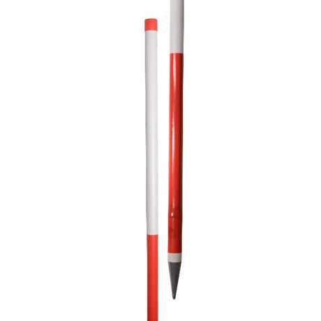 Produkte Jalonstab Holz Stahlspitze 200cm oben weiß