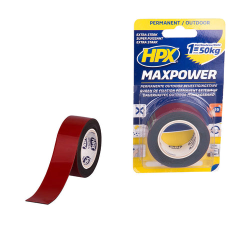 Hpx Produkte doppelseitiges Klebeband Maxpower Outdoor schwarz 25 mm x 15 m