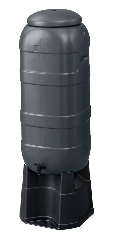 Begreen Products Regentonne komplett 100 Liter Anthrazit plus gratis Boden
