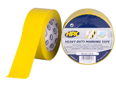 Hpx Products selbstklebendes Absperrband, strapazierfähig, gelb, 48 mm x 33 m