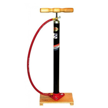 Fahrradpumpe auf Holzbrett mit Dunlop Valiel