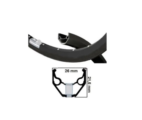Ryde Felge Aluminium 28 sp. 36 14 (21-622) zac421 Scheibe 26 mm schwarze Kappe