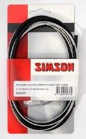 Simson Rollerbrake Brake Cable Set Complete Stainless steel Black on Card