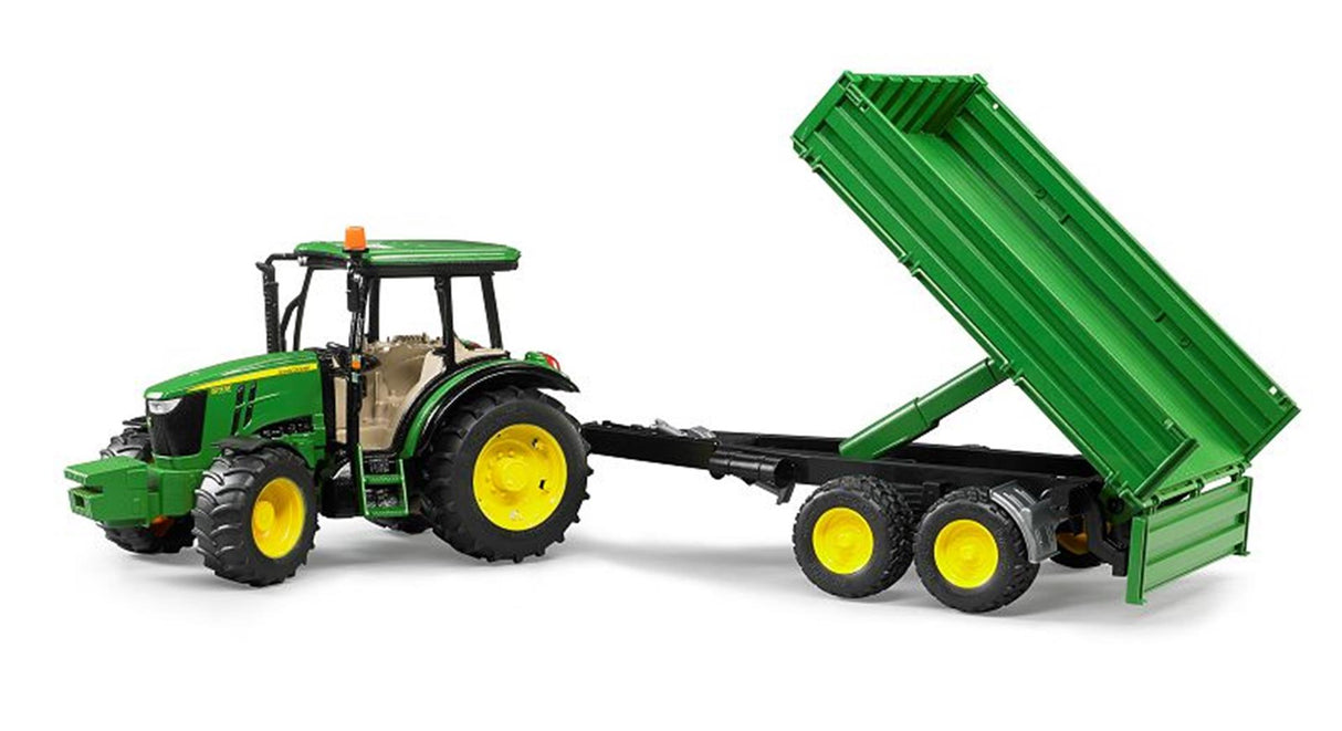 Bruder Traktor John Deere 5115m mit Trailer