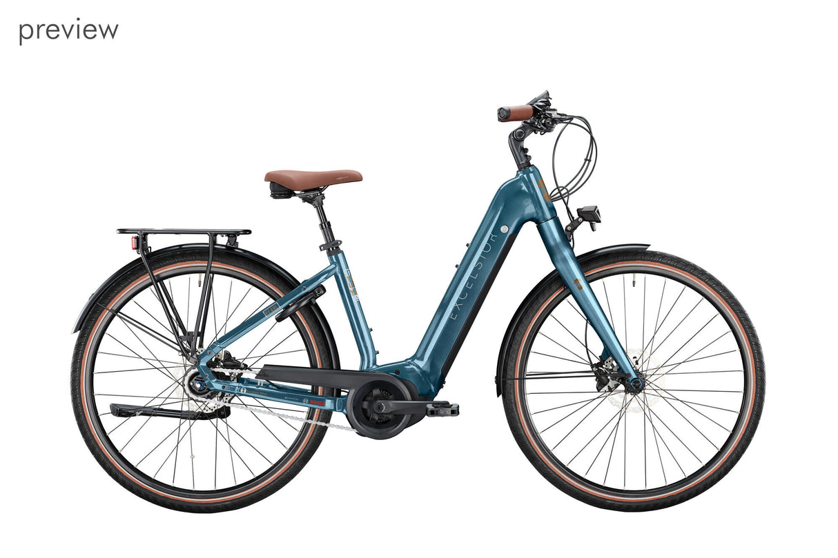 Excelsior elektrisches Stadtfahrrad Pearl (Nr. 1) E-Bike Excels.Pearl CB 28 54 8Sp grau blau