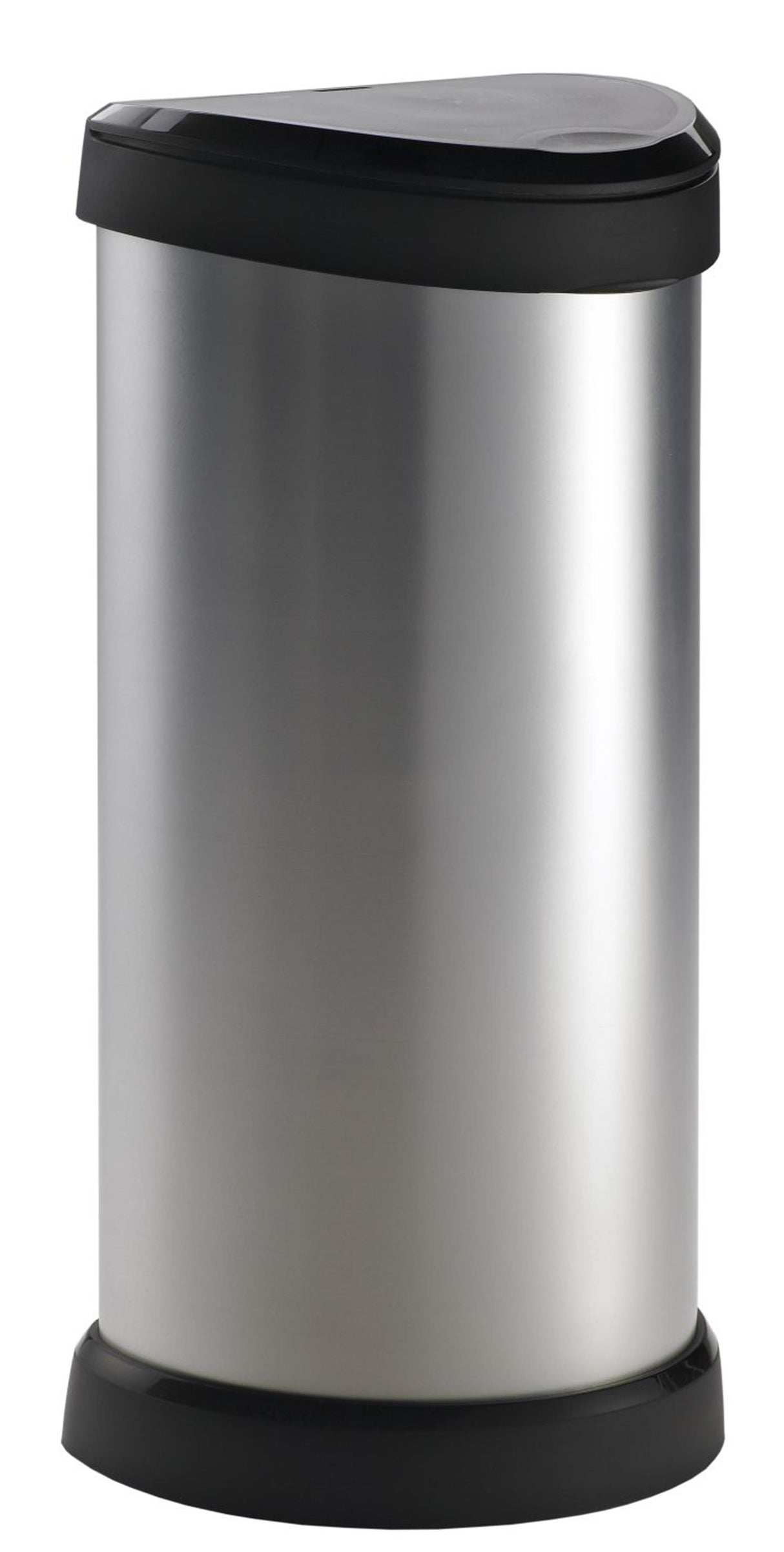 Hurver Pedal Bin Deco Oval 40 l Silberfarbe