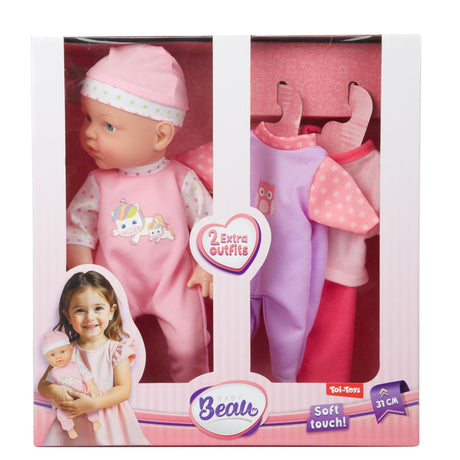 Toi-toys Beau Baby Doll Dress Up 31 cm mit 2x Kleidungsset 2 sortiert